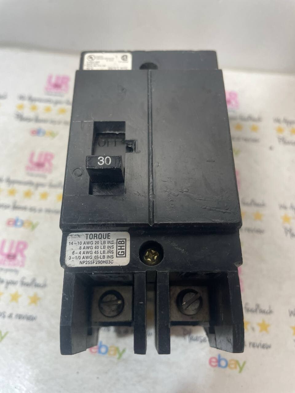 Cutler-Hammer GHB2030 Circuit Breaker 2P 30A 125/250VDC 480Y/277VAC