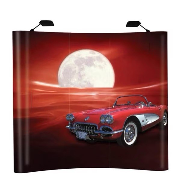 M&T Displays 13 feet Portable Curved Pop Up Display System PVC Magnetic Panels