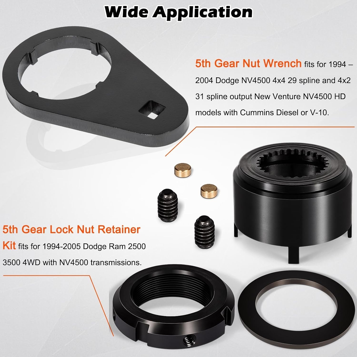 NV4500 5th Gear Lock Nut Retainer Kit & Wrench for 1994-2004 Dodge Ram Cummins