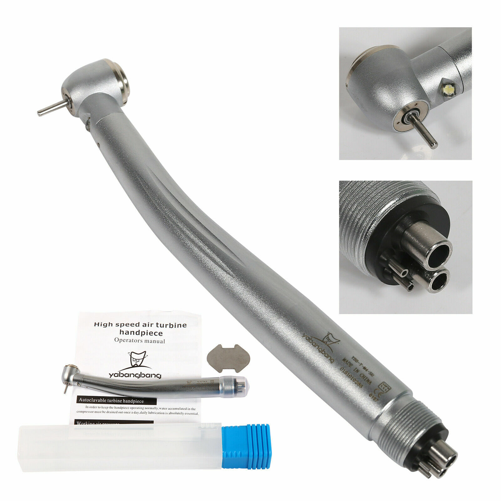 4 Hole YBM Dental LED E-generator Fiber Optic Handpiece Tip NSK Style