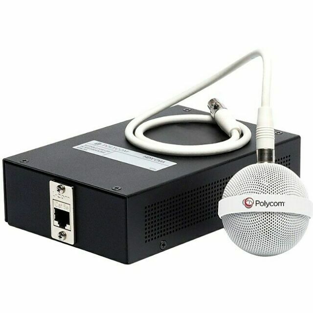 White Polycom HDX Ceiling Microphone Kit w/ All Parts & Cables 2200-23809-002