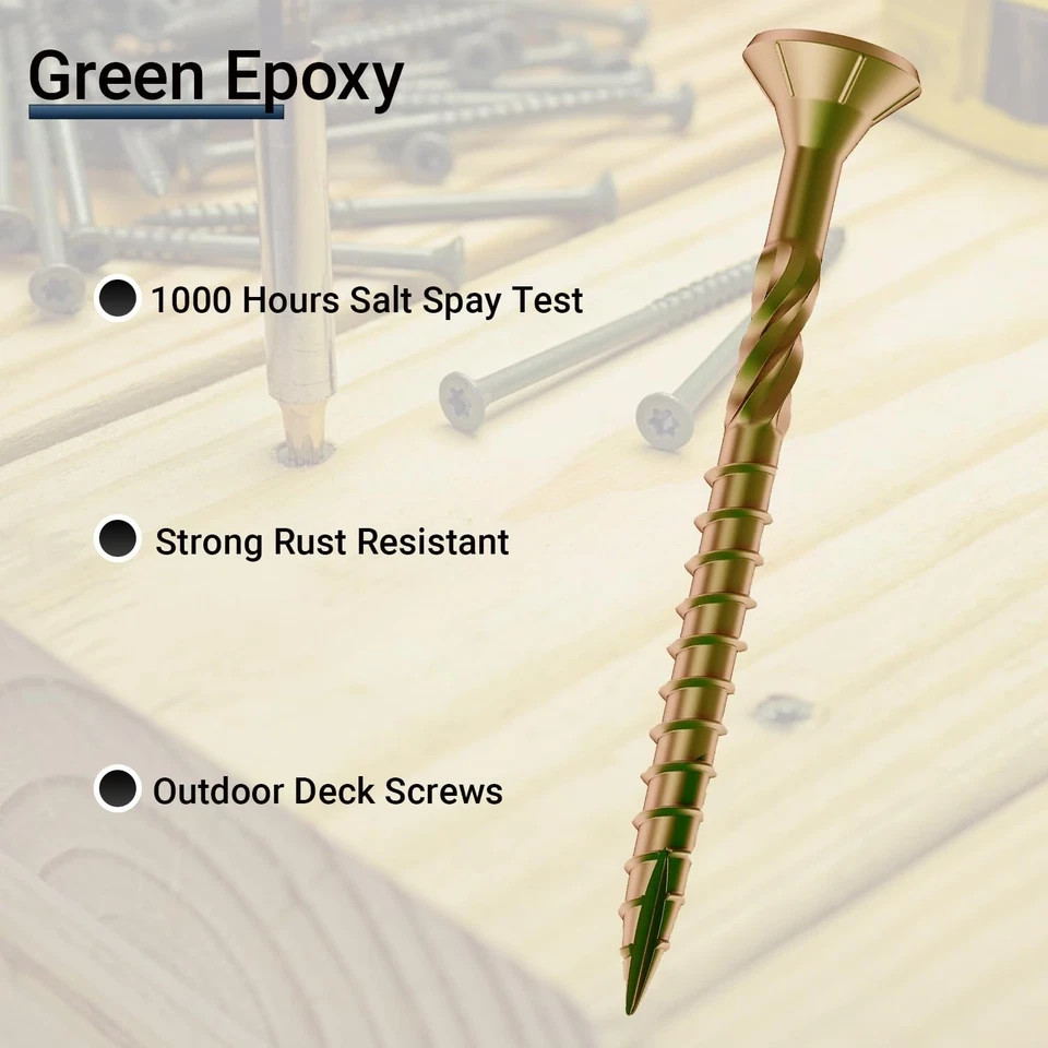 Deck Screws 3-1/2 Inch, #10 x 3-1/2, 5lb, 285Pcs Rust Resistant, Brown Epoxy
