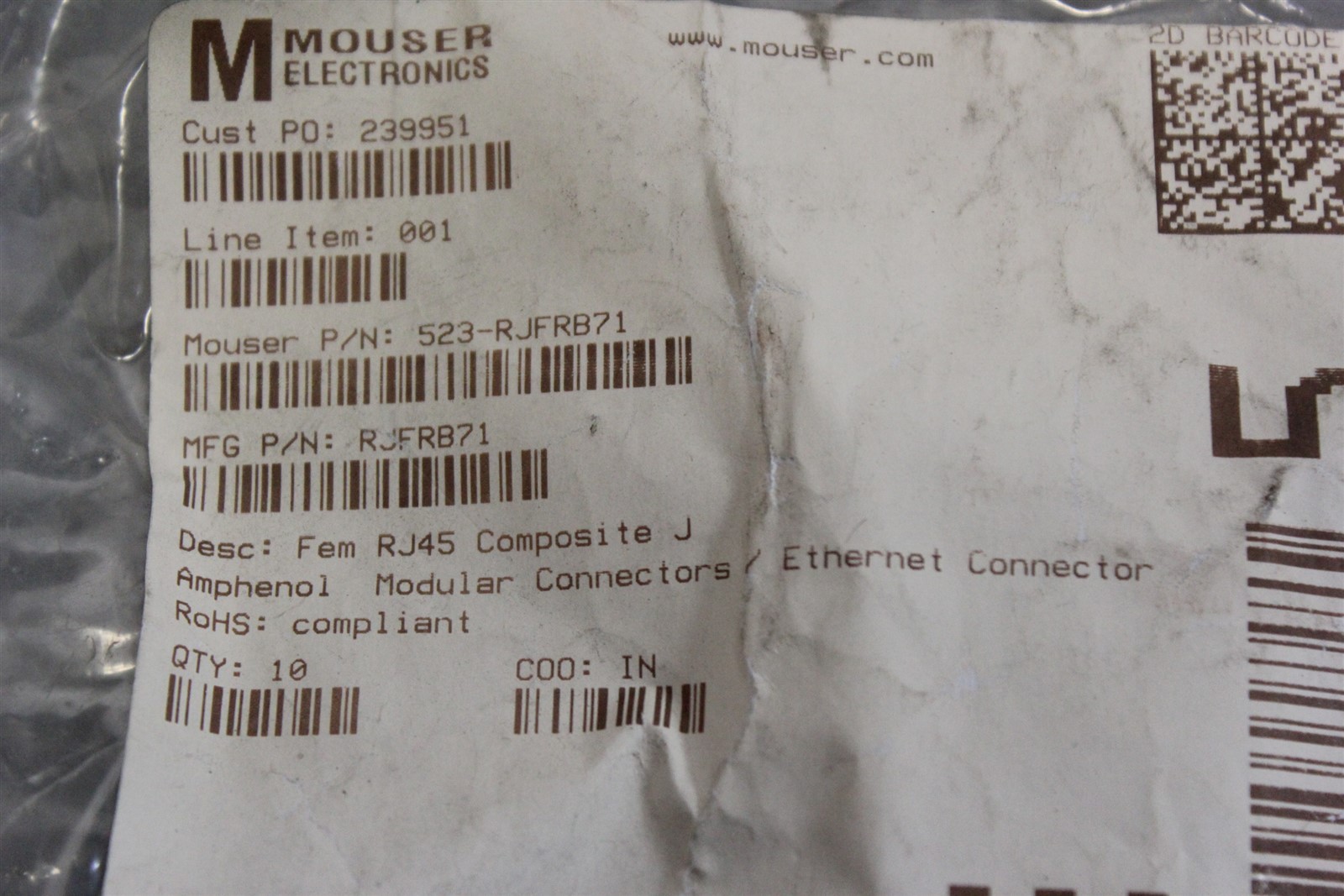 Lot of 3 NEW AMPHENOL MODULAR COUPLER CONNECTOR JACK RJ45 RJFRB71