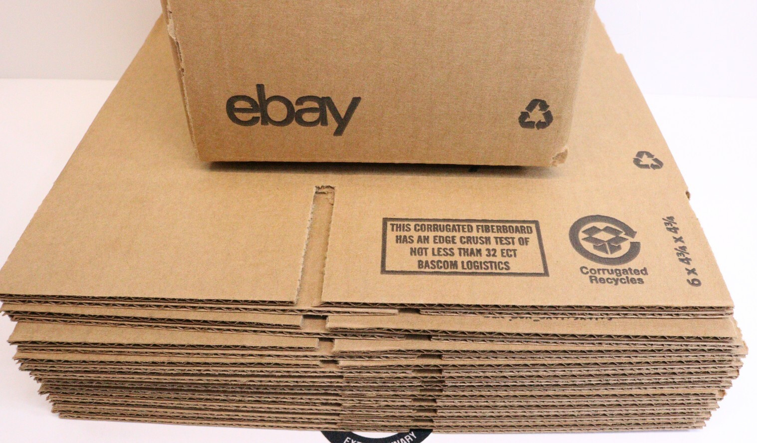 Ebay Boxes Pack of 10- 6″ x 4 3/4″ x 4 3/4″ with Black Logo