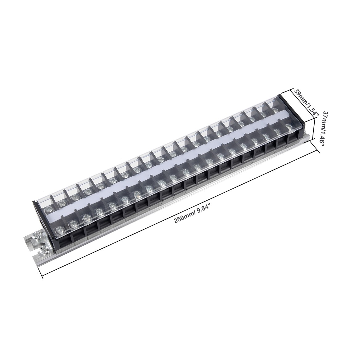 Barrier Terminal Strip Blocks 660V 20A Dual Rows 20P DIN Rail Base Connector
