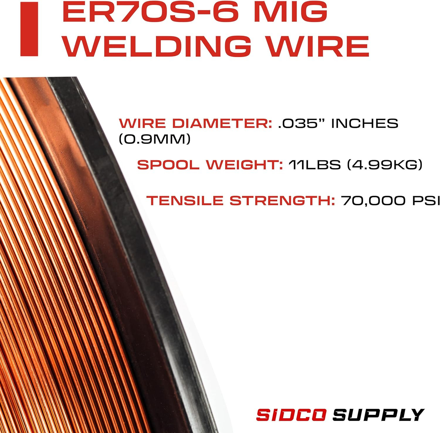 Solid MIG 0.35 Welding Wire – ER70S-6 MIG Wire – 0.35 Inch 11LB
