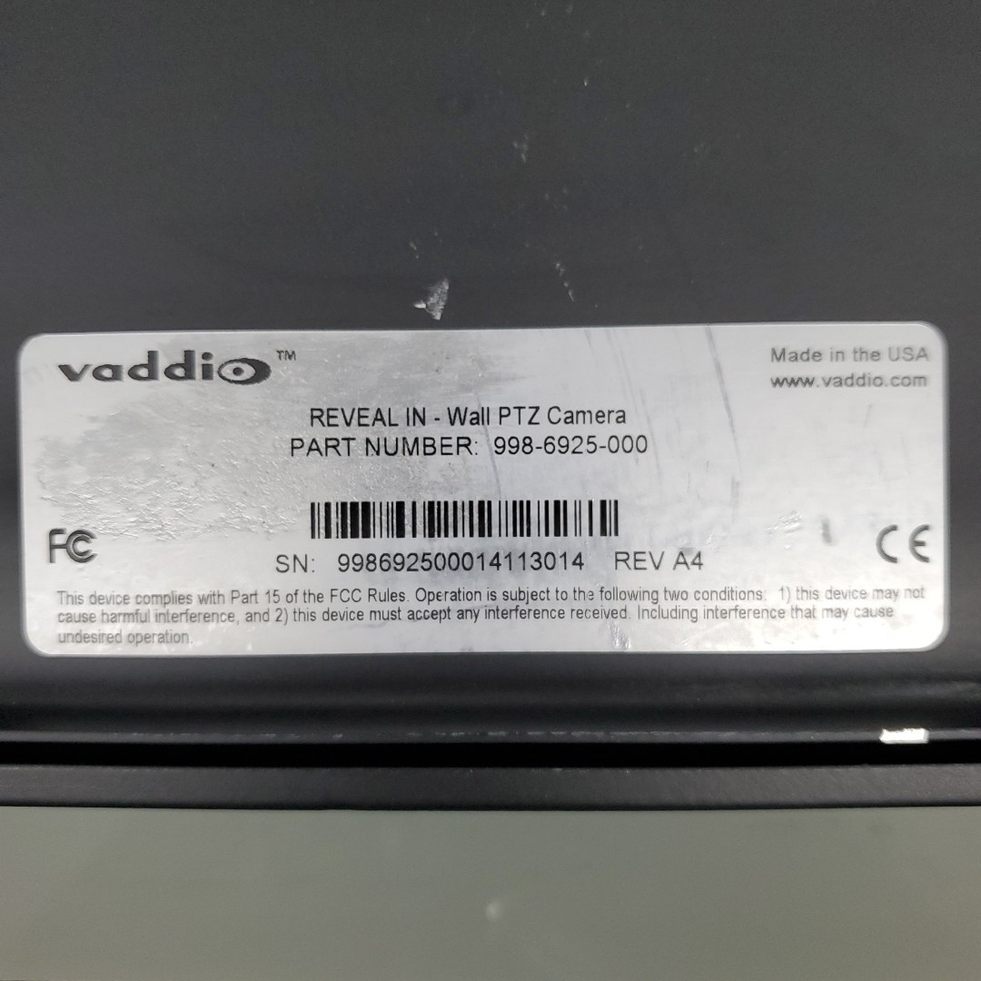 Vaddio Reveal In-Wall PTZ Surveillance Camera 998-6925-000