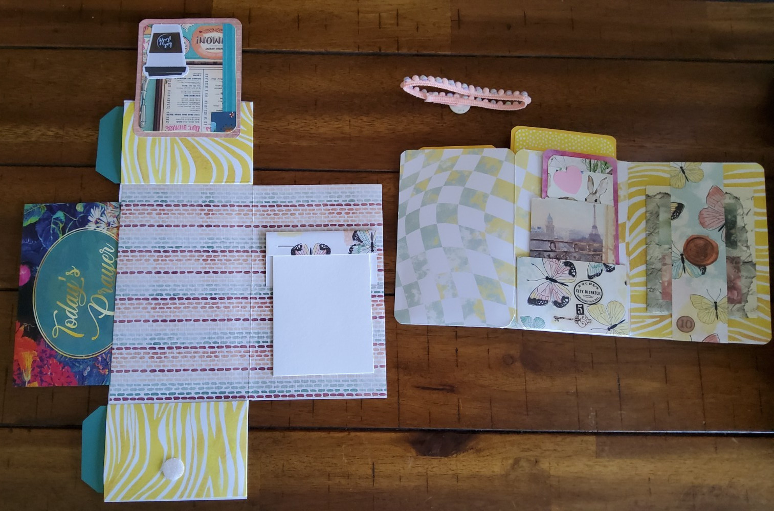 2 Piece Set BUTTERFLY Junk Journal Handmade Booklets Mini Folios and/or Ephemera