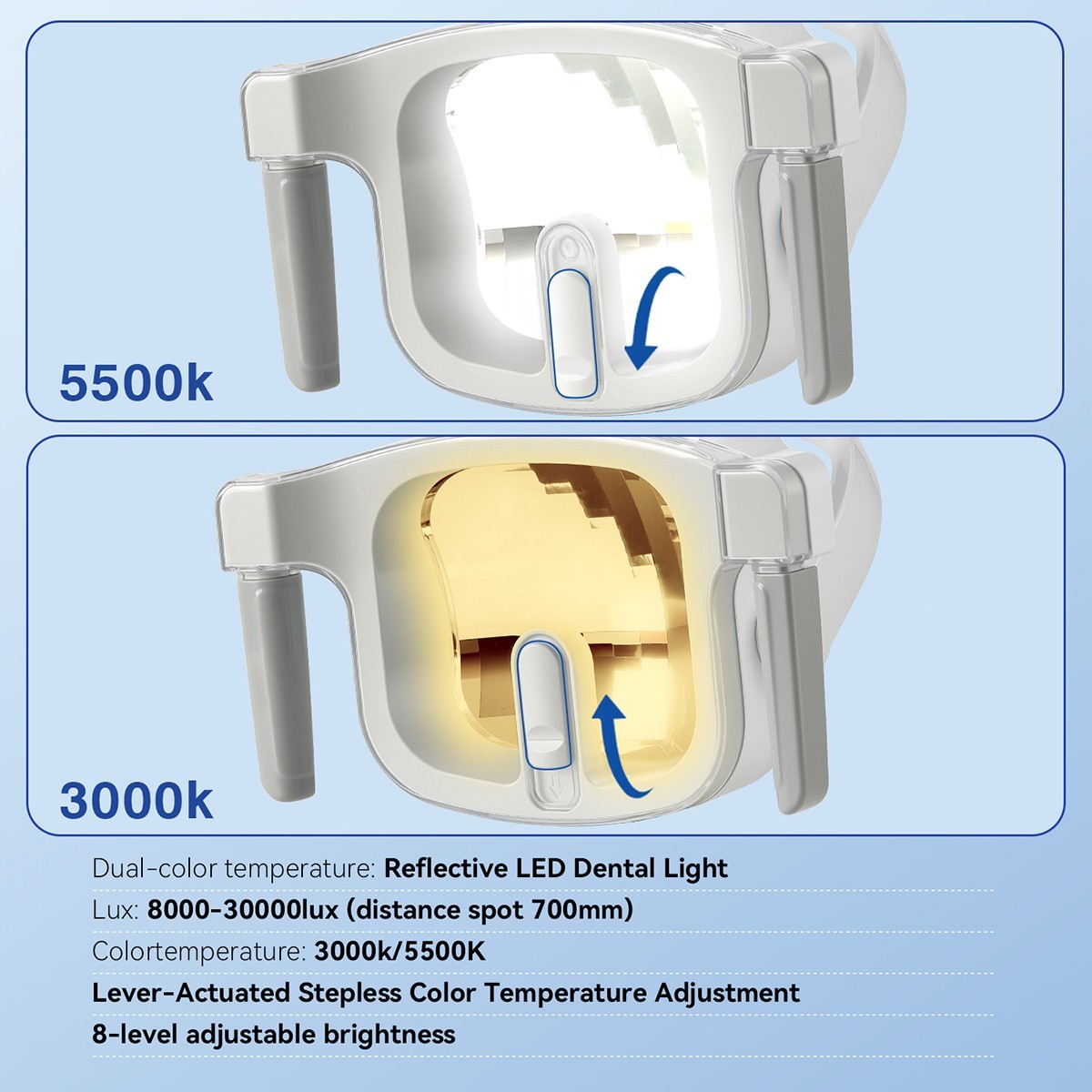 Dental LED Lamp Oral Light Dual-color Lamp for Dental Chair Infrared Sensor