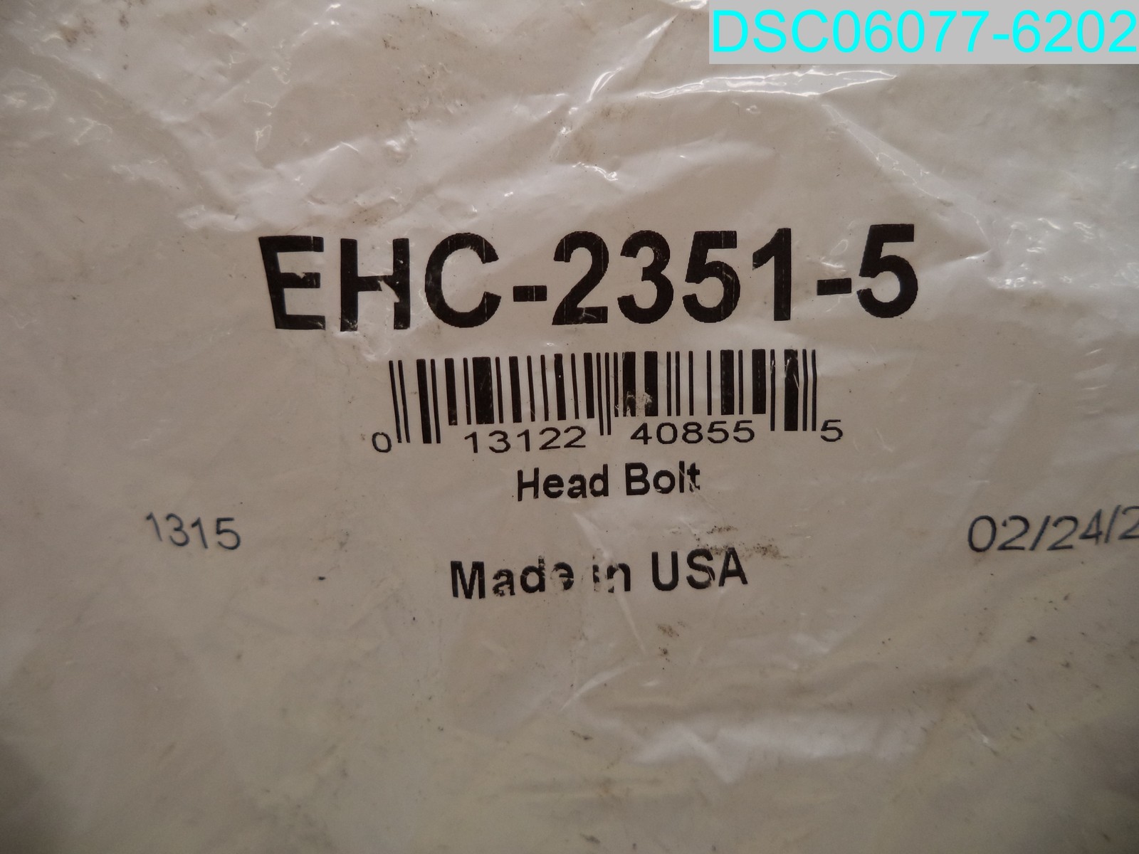QTY=5: EHC-2351-5 Head Bolts 10.000MM X 2.125IN x 8.000MM 1.25 Thread Pitch