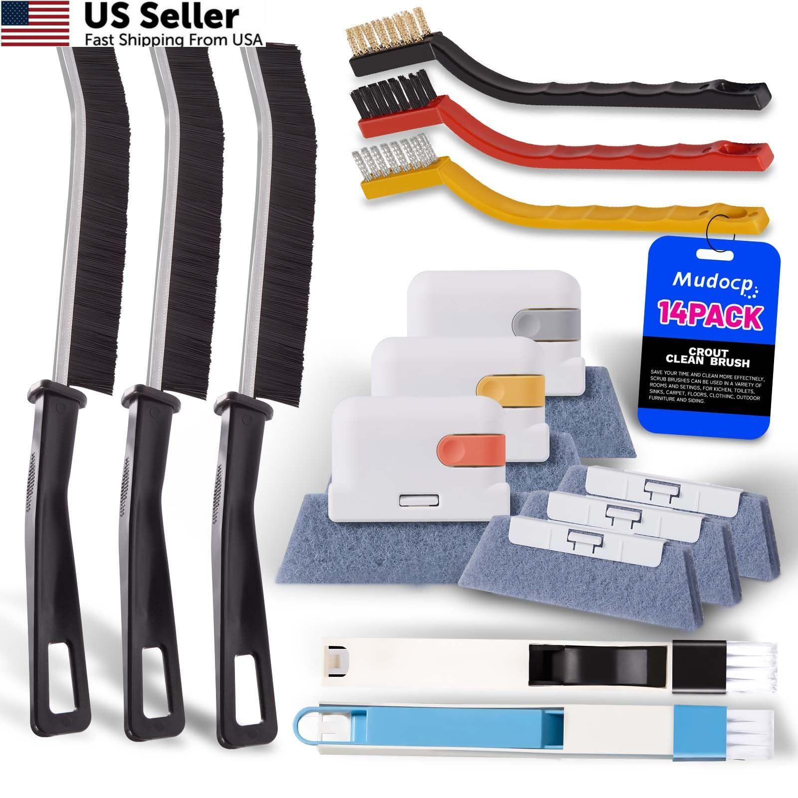 Window Track Cleaner Tools Set, 14 PCS Groove Cleaning Multicolor