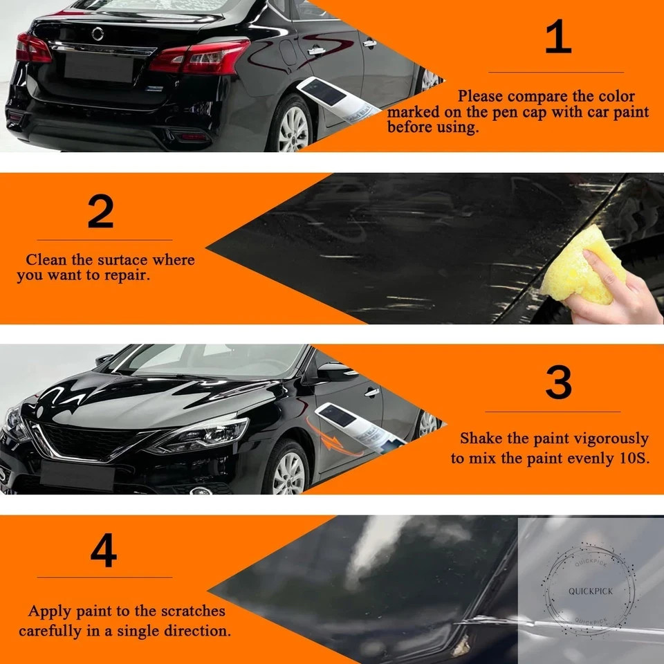 QAB Pearl White Tricoat Touch Up Paint for Nissan Car Paint Pen Scratch Repair