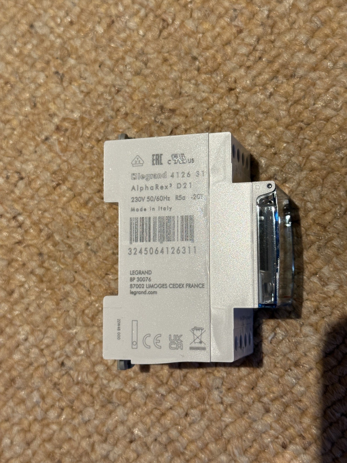 Legrand AlphaRex Digital Timer 412631 D21 230V 50/60Hz (B321) w/ IP30 Wall Box