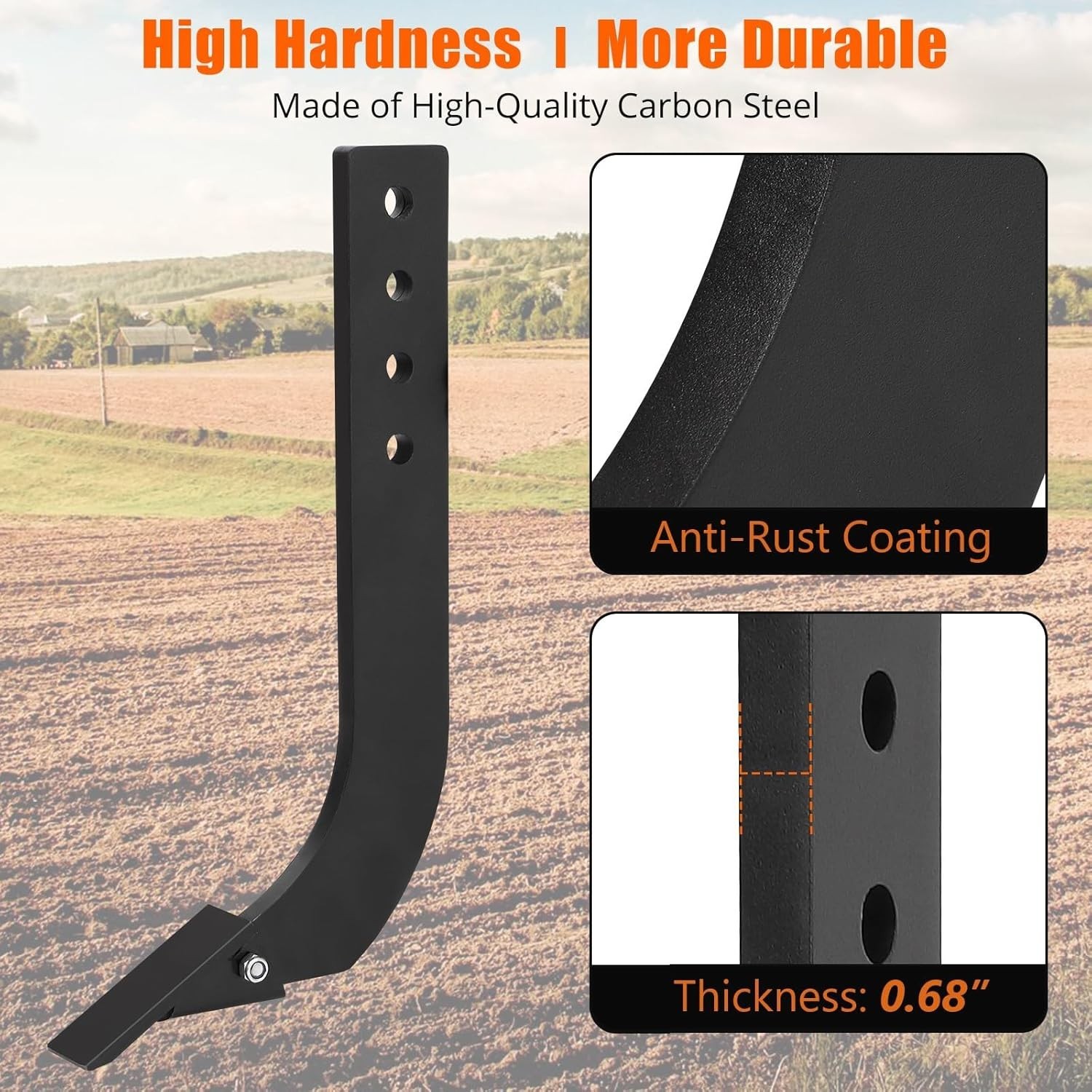 5 PCS Box Blade Shank for Tractor 16″ Ripper Shanks Scarifier Tooth with 4 Holes