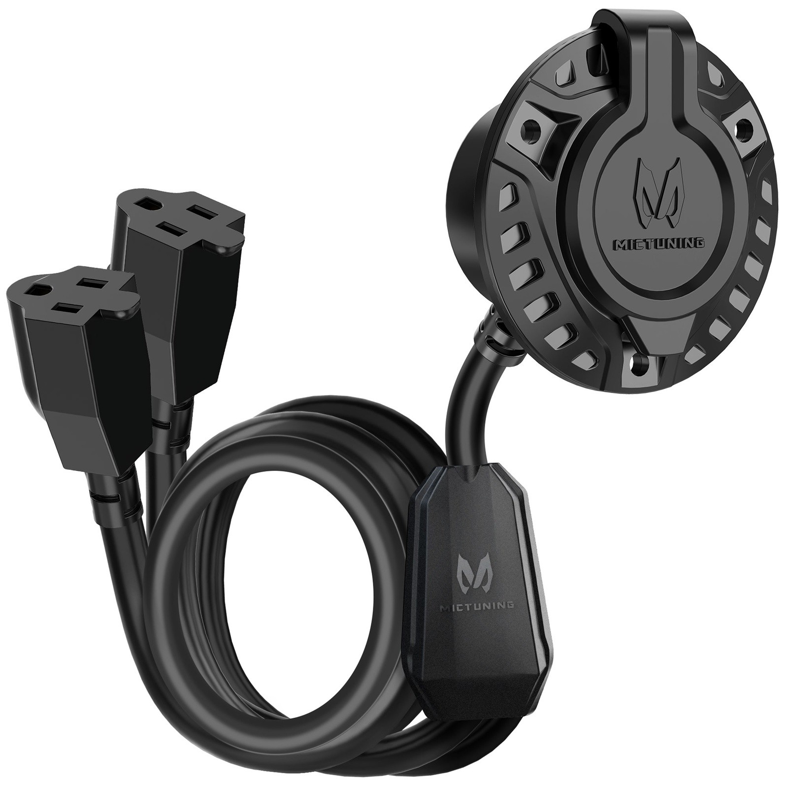 15Amp AC Port Plug, 125V RV Shore Power Inlet with 20″ Dual Integrated Extension