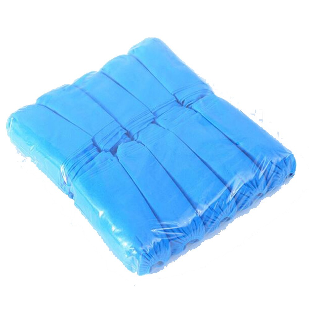 100pcs Blue High Elastic Disposable Non-Woven Shoe Covers Dust Proof Home/Lab