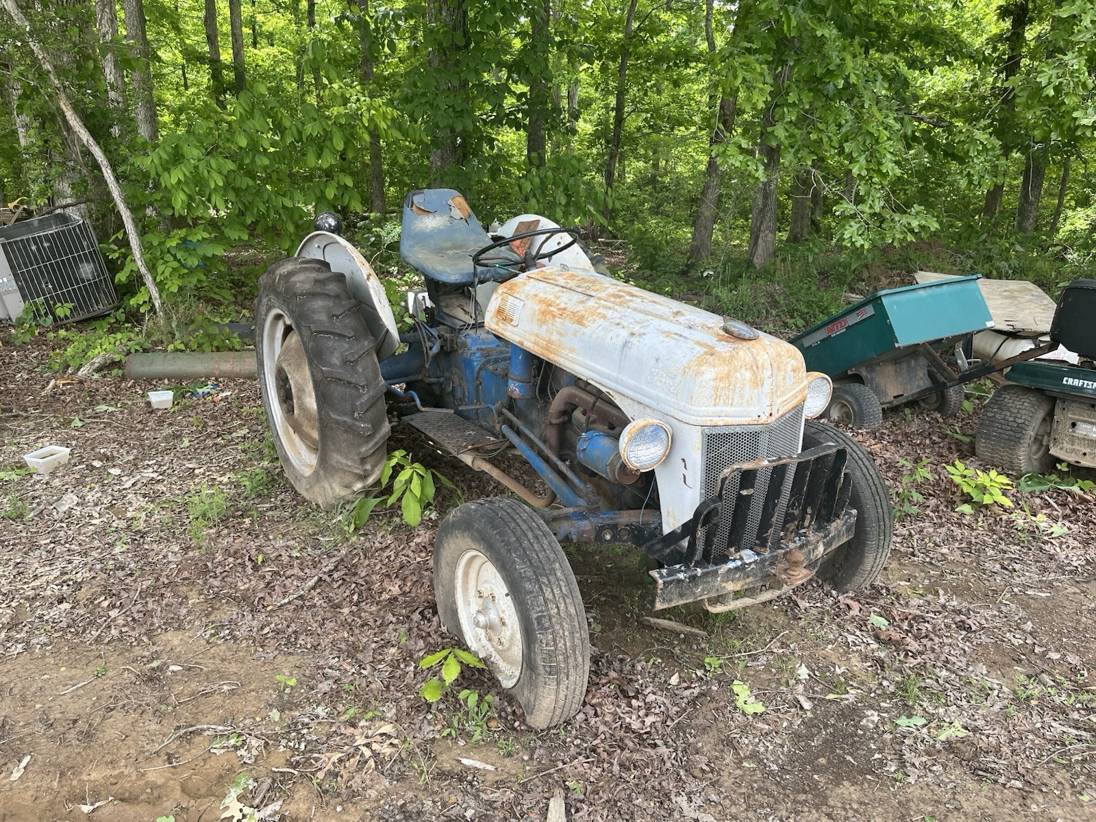 Ford 8N N-Series 2WD Farm Tractor Blue and White Model 8N Vintage Industrial