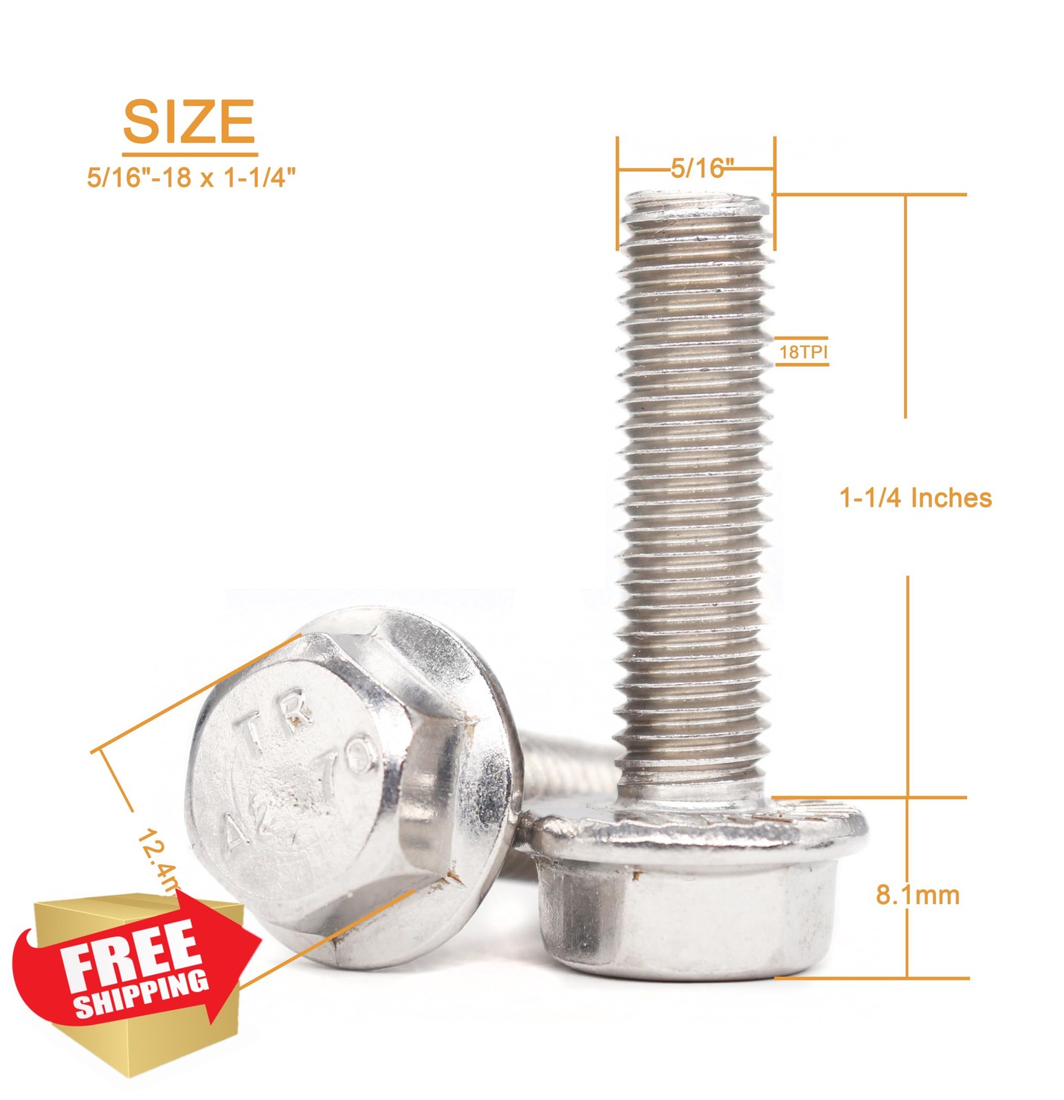 binifiMux 5/16″-24 x 1-1/4″ Flange Bolts 10pcs