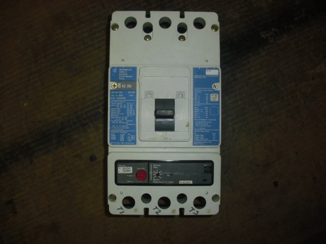 Westinghouse KD3400F 400A 3 Pole Circuit Breaker 600V w/ 2KS250T & KS3250T