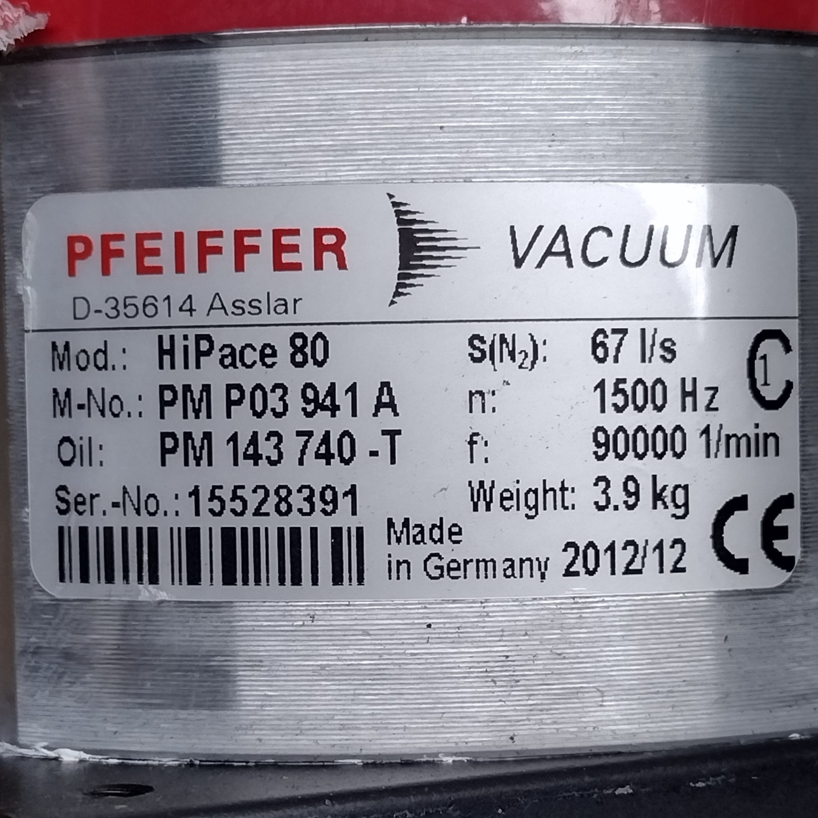 Pfeiffer Vacuum HiPace 80 Turbomolecular Pump w/ TC 110 Controller – FOR PARTS