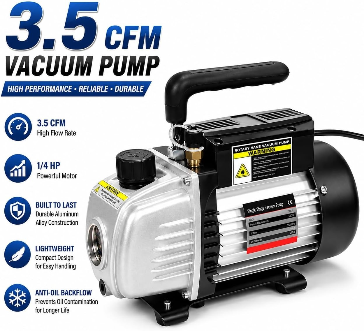Lightweight 1/4 HP Vacuum Pump & A/C Manifold Set – Efficient Refrigeration Tool