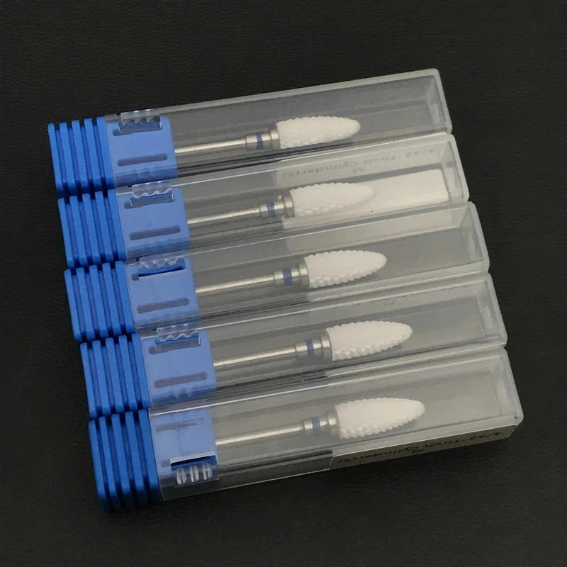 5Pc Dental Lab Ceramic Zirconia Polishing Drill Burs Bullet 3/32″ HP Shank