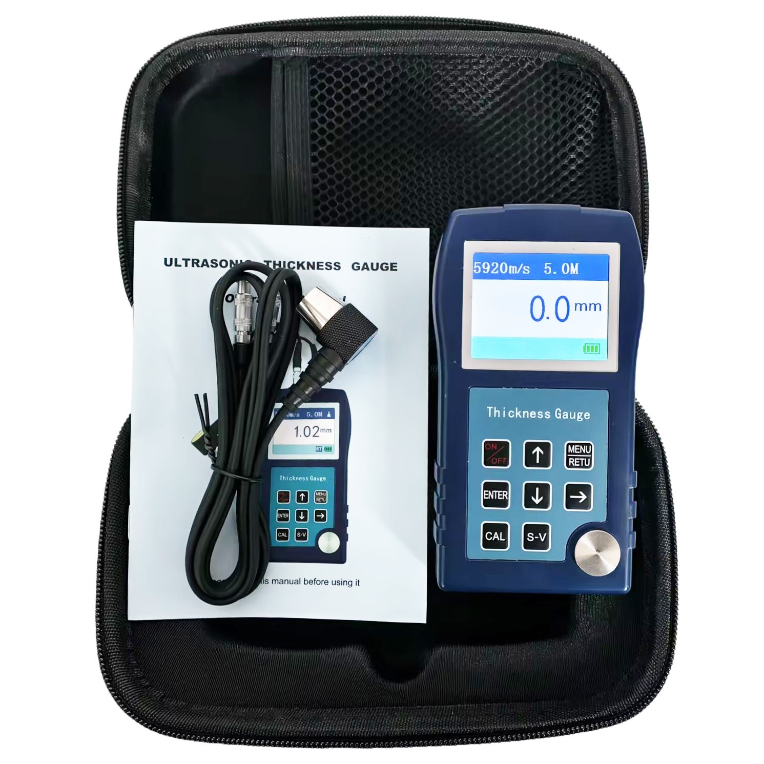 Ultrasonic Thickness Gauge Tester 0.9 to 300mm For Steel Copper Metal Plastic