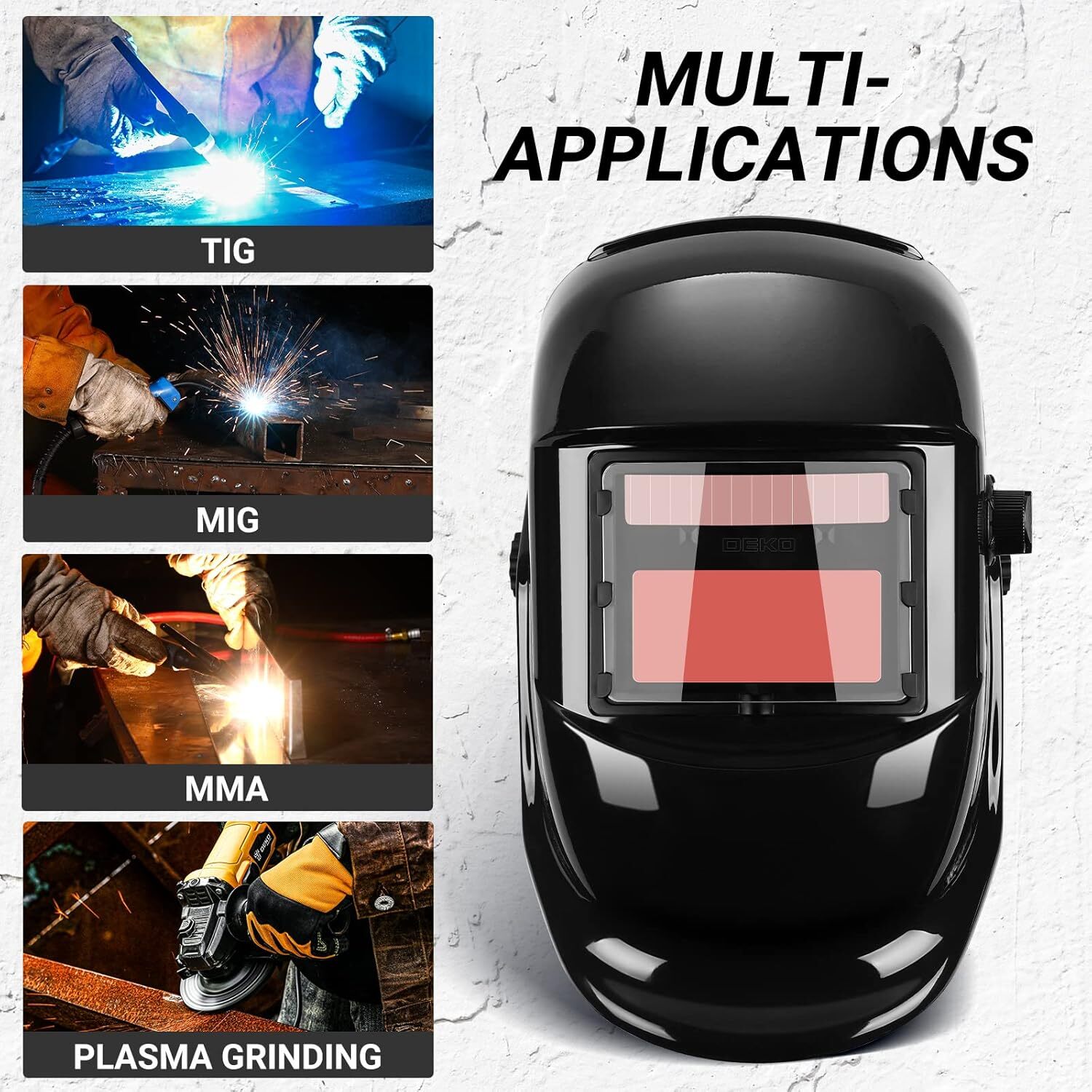 True color Auto Darkening Welding Helmet Arc Tig Mig Grinding Hood Solar Powered