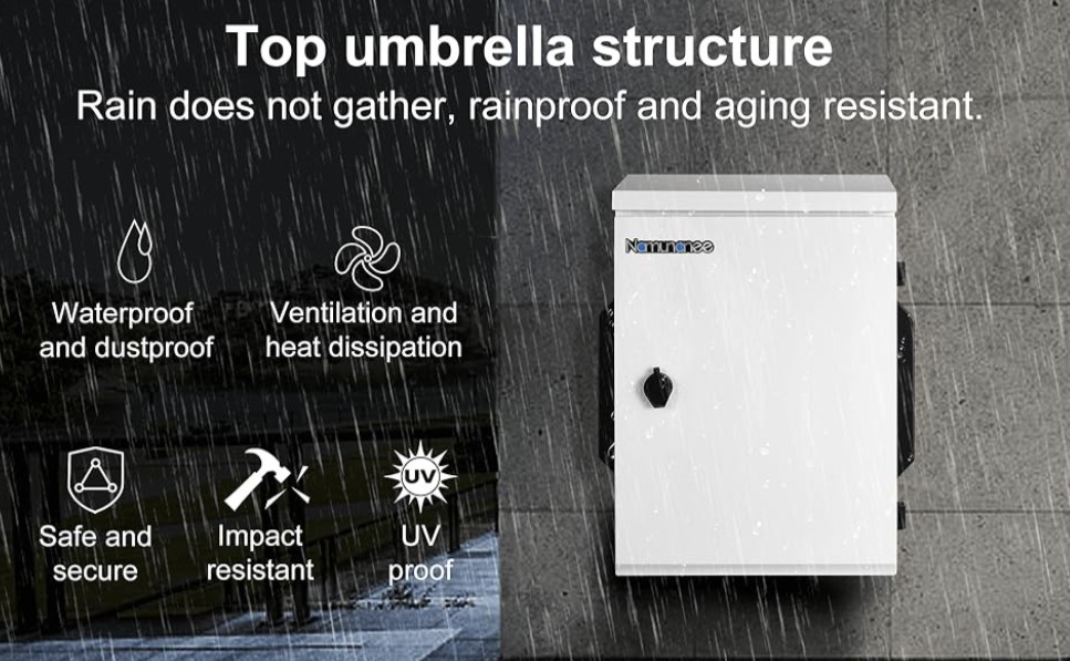 Outdoor Electrical Box, Cold-Rolled Steel Plate, Aluminum Beam, 19.6x 15.7x 7.9