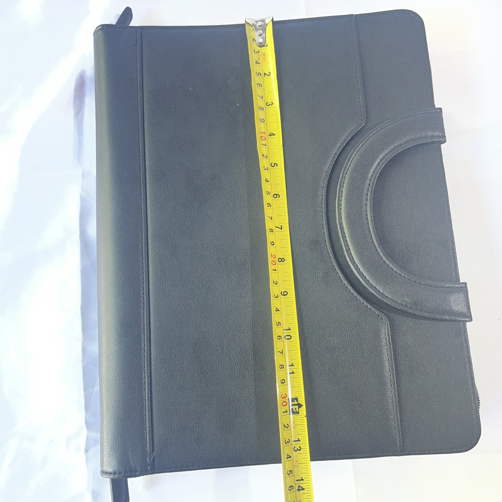 POPRUN Portfolio Binder with Zipper, Leather Padfolio Document Organizer with St