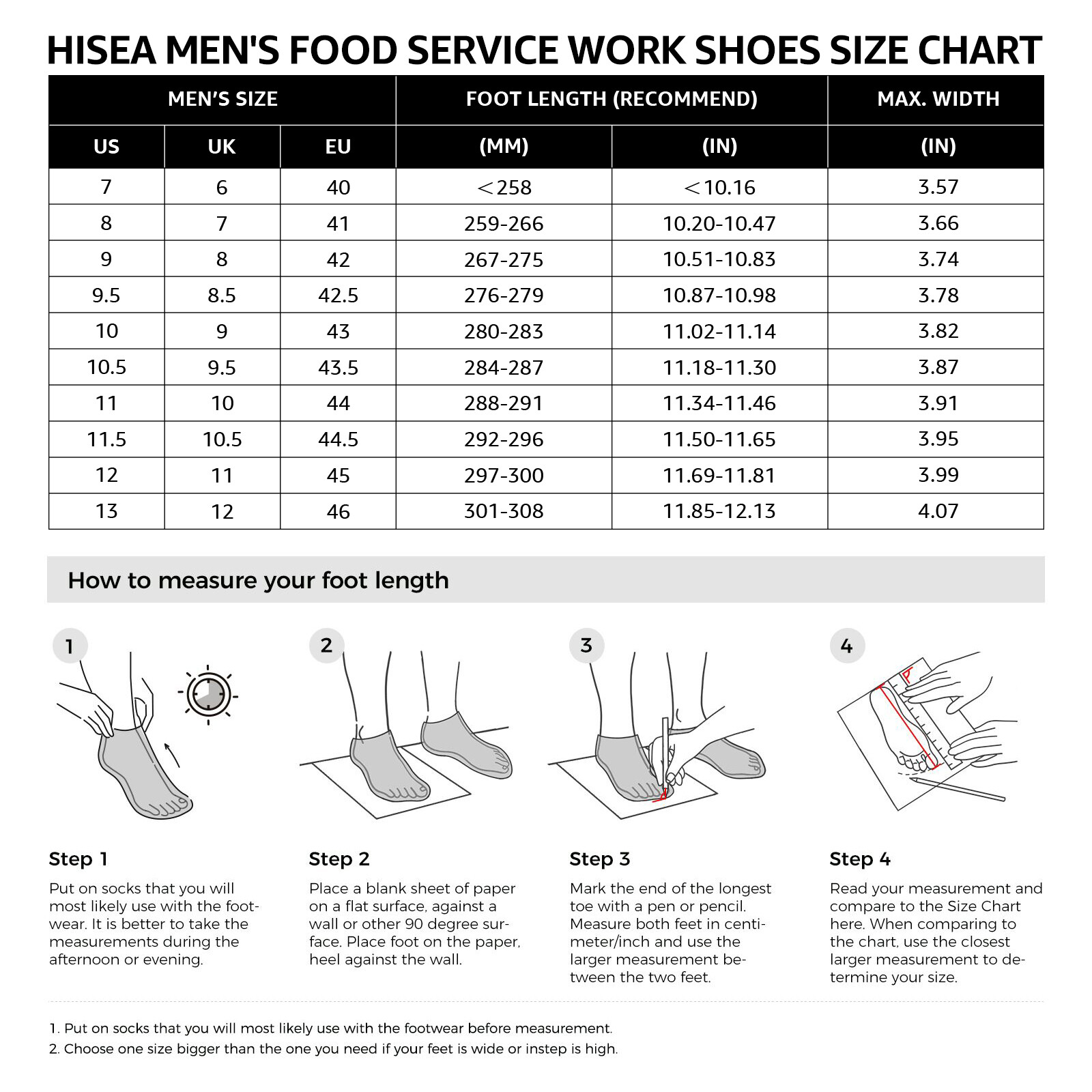 HISEA Men’s Non-Slip Shoes Slip-On Chef Shoes Water Resistant Kitchen Work Shoes