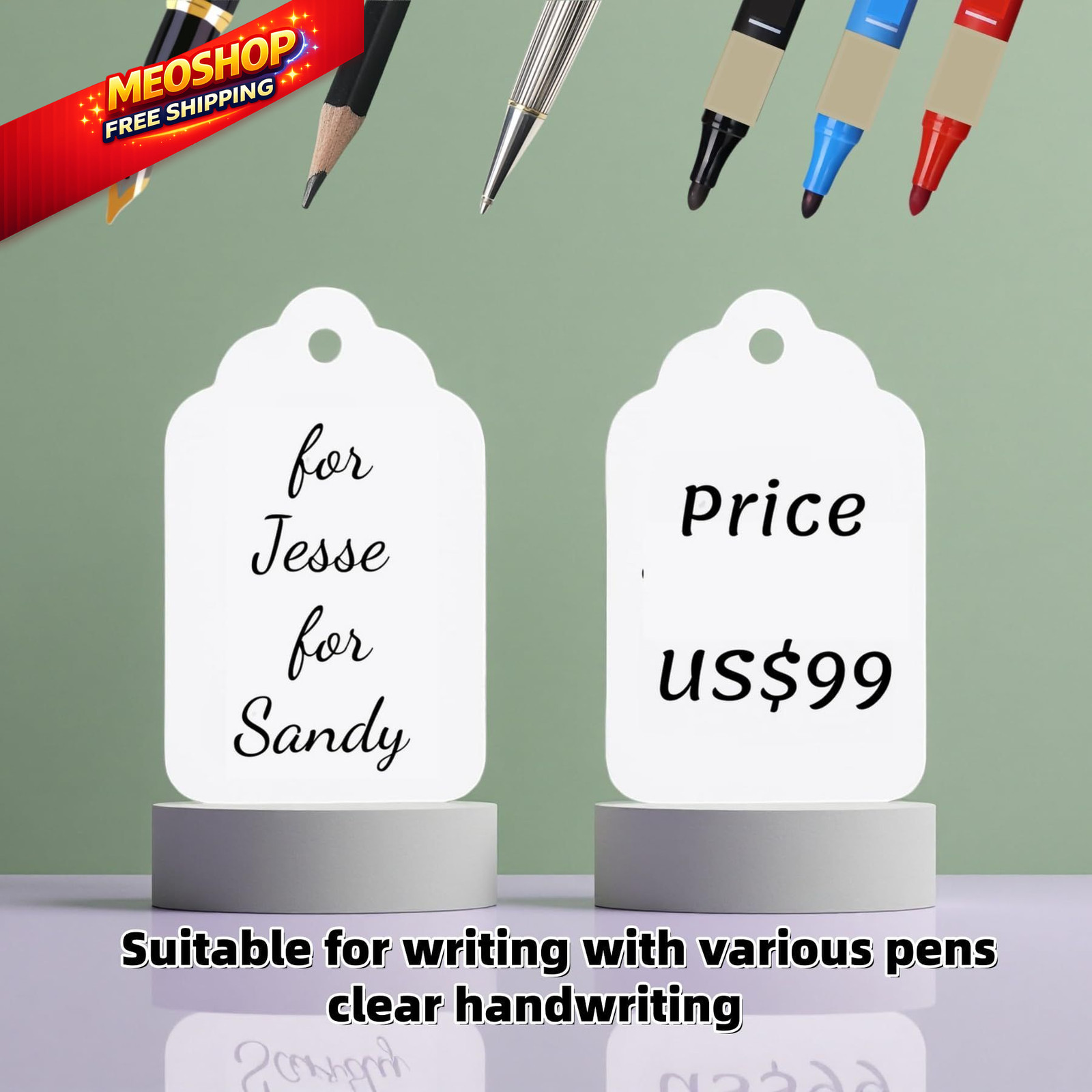 1000 PCS Pre-Strung Price Tags with String, White Paper Label 1000pcs,