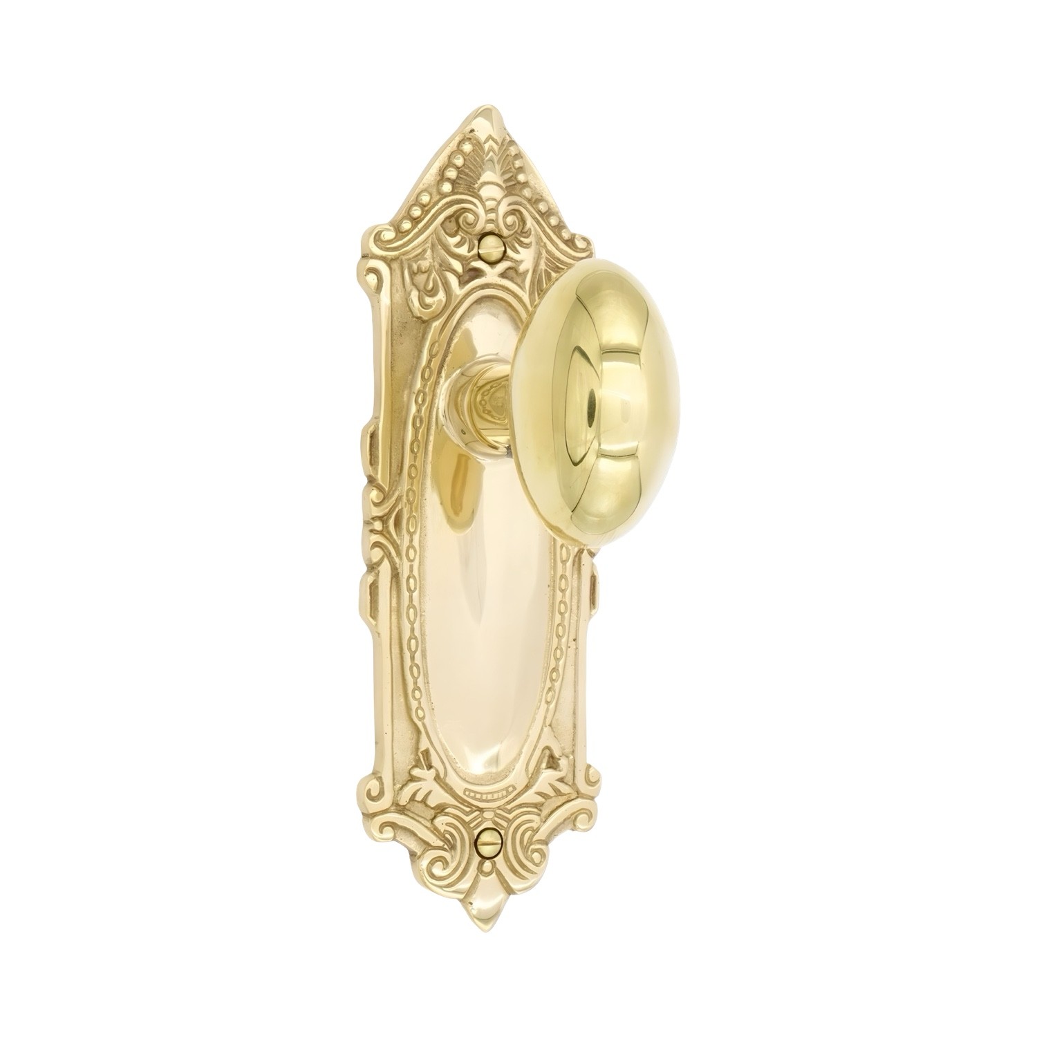 The Milford Passage Set in Polished Brass – 5 Door Knob Choices
