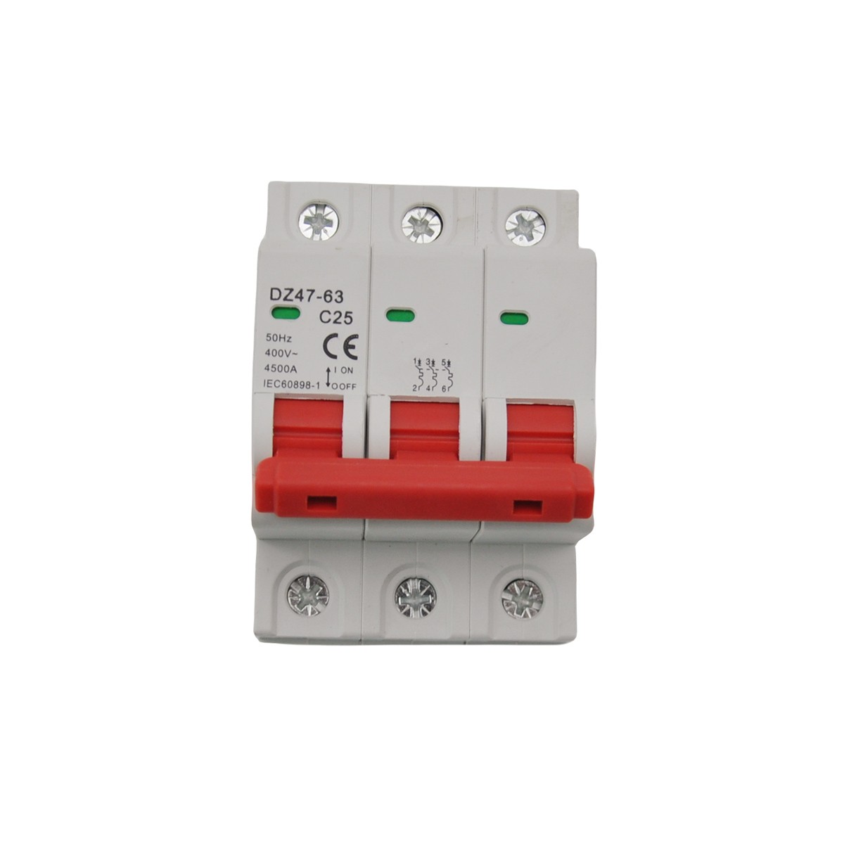 3P AC MCB Mini Circuit Breaker Type C 6 10 16 25 32 40 50 63 80 100 125Amp 400v
