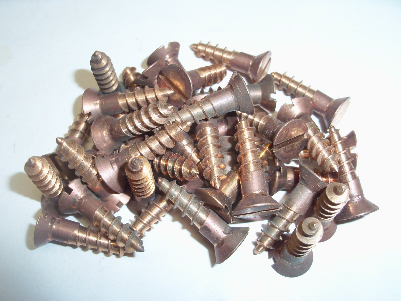 #14 X 1″ Silicon Bronze Slotted Flat Head Wood Screw VINTAGE USA Made Qty 10
