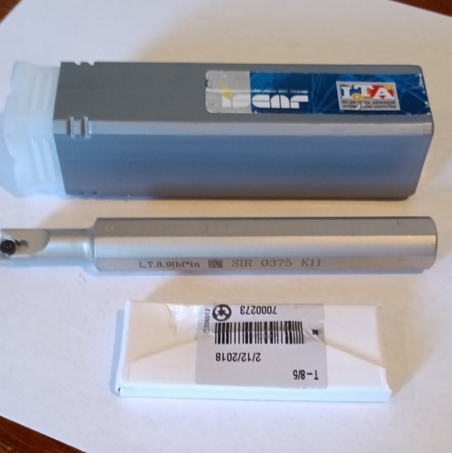 ISCAR SIR 0375 K11 Indexable Boring Bar Holder 0.9in OD 8.9in OAL