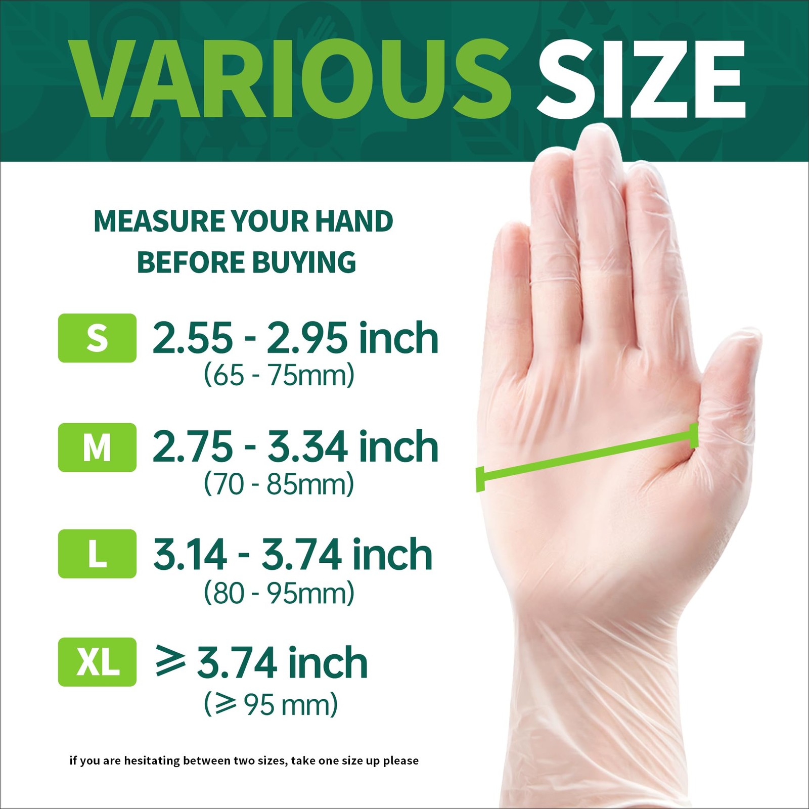 Supmedic Vinyl Disposable Exam Gloves, Clear 4 Mil Medium, 100 Medium (Clear)