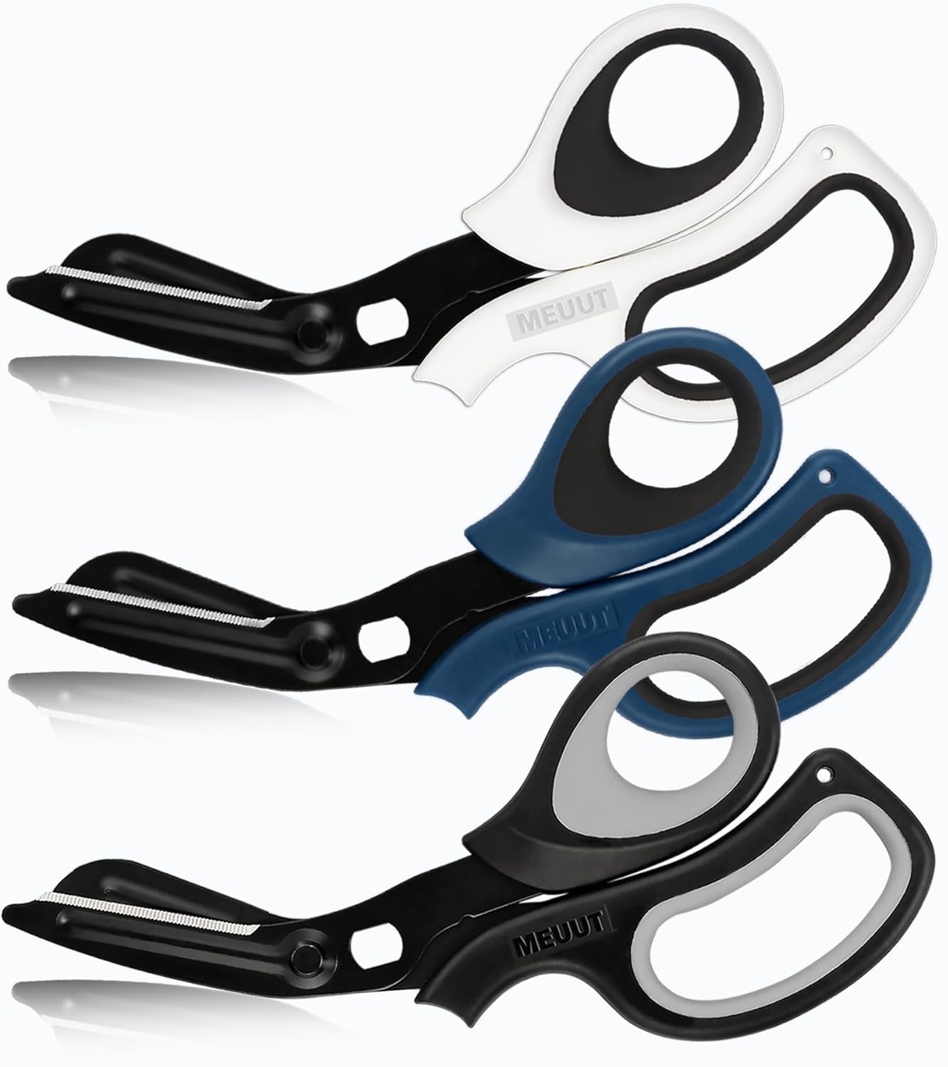 MEUUT 8 inches All Purpose Scissors Multipurpose Heavy Duty Black+navy+white
