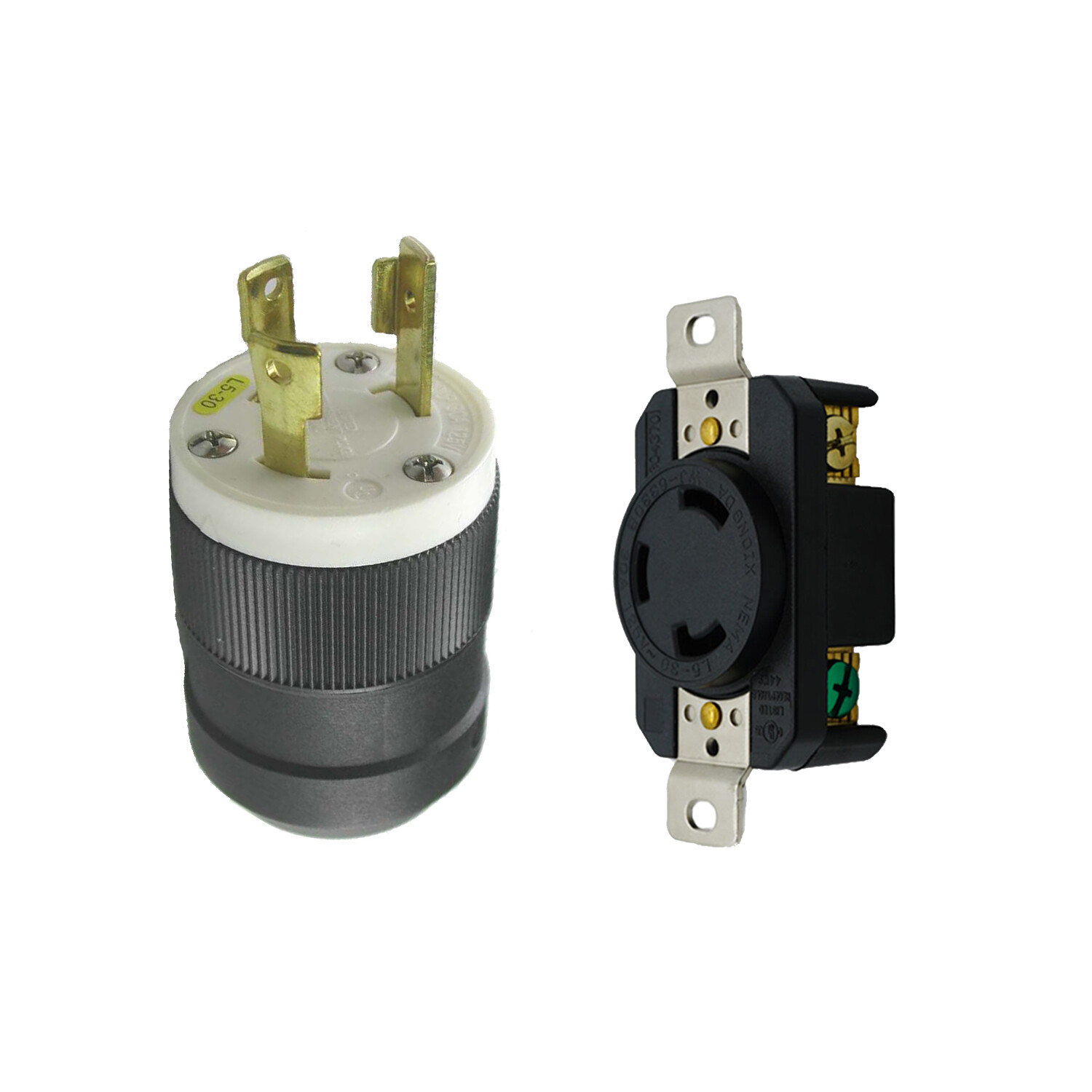 NEMA L5-30 Male Plug & Female Receptacle 30A 125V L5-30P L5-30R