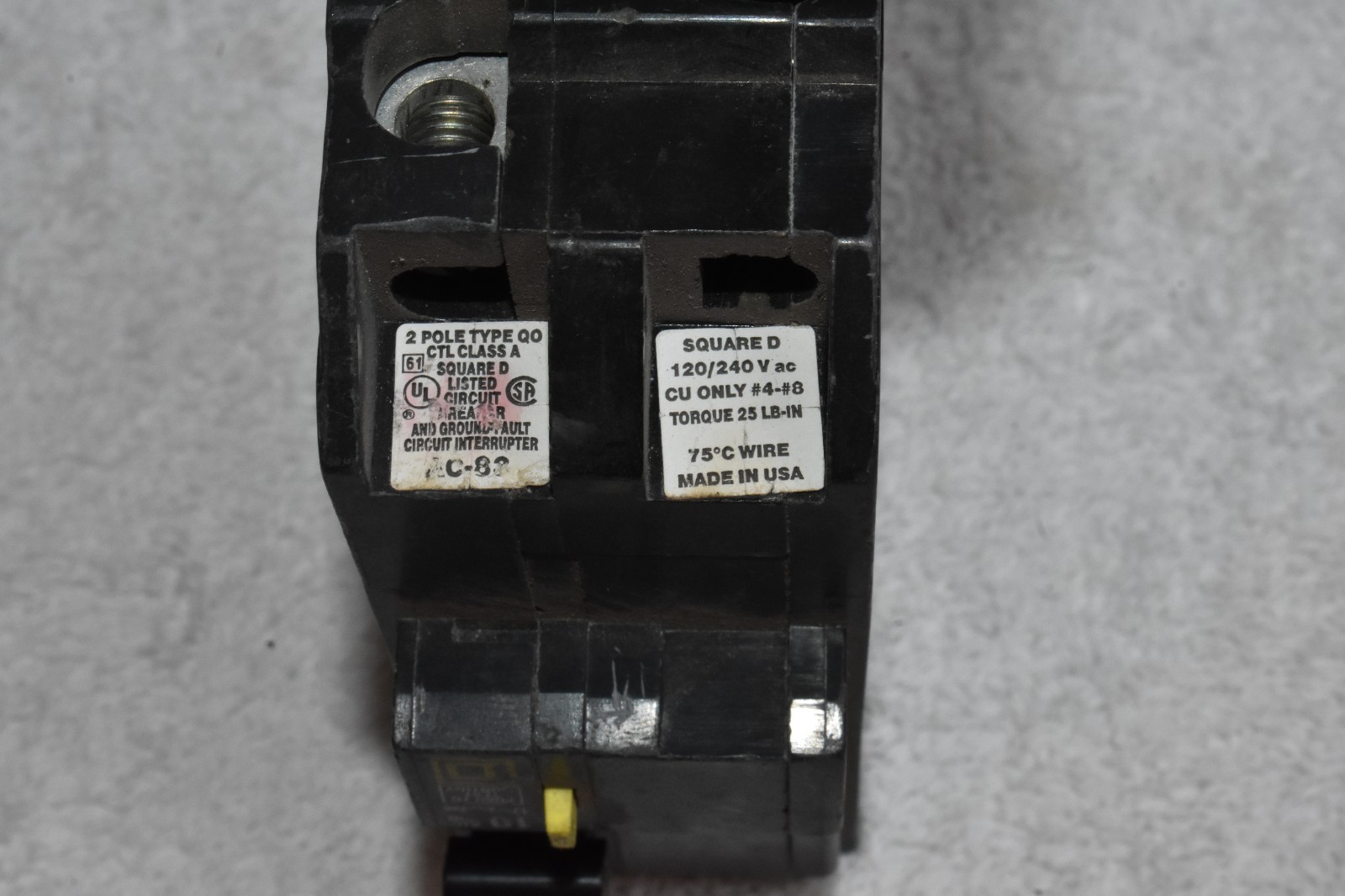 Square D QO250GFI Circuit Breaker 2-Pole 50A Ground Fault 120/240V