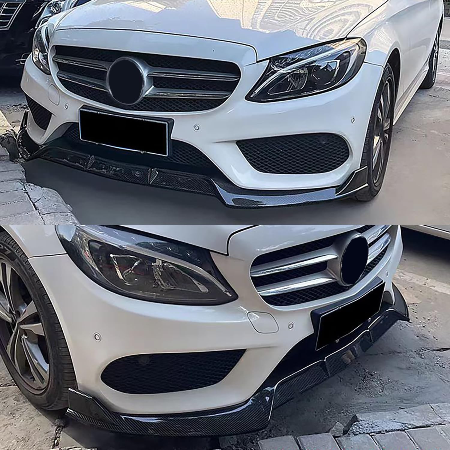 BriSunshine Carbon Fiber Front Lip Compatible with 2015-2018 C Class W205 C300