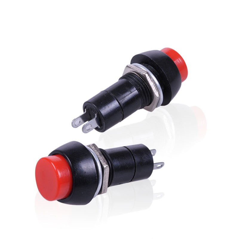 2x Red Push Button Switch Latching Bolt-On ON/OFF Car DC 12V/5A, AC 125V/3A 250V