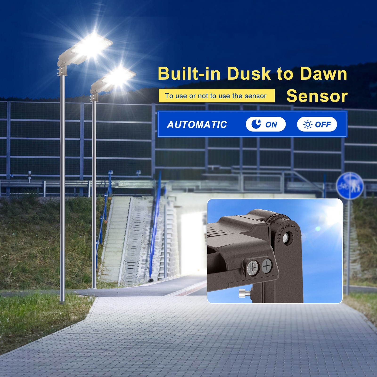 320W LED Parking Lot Lights Adjustable Slip Fit Outdoor Commercial Stadium Light