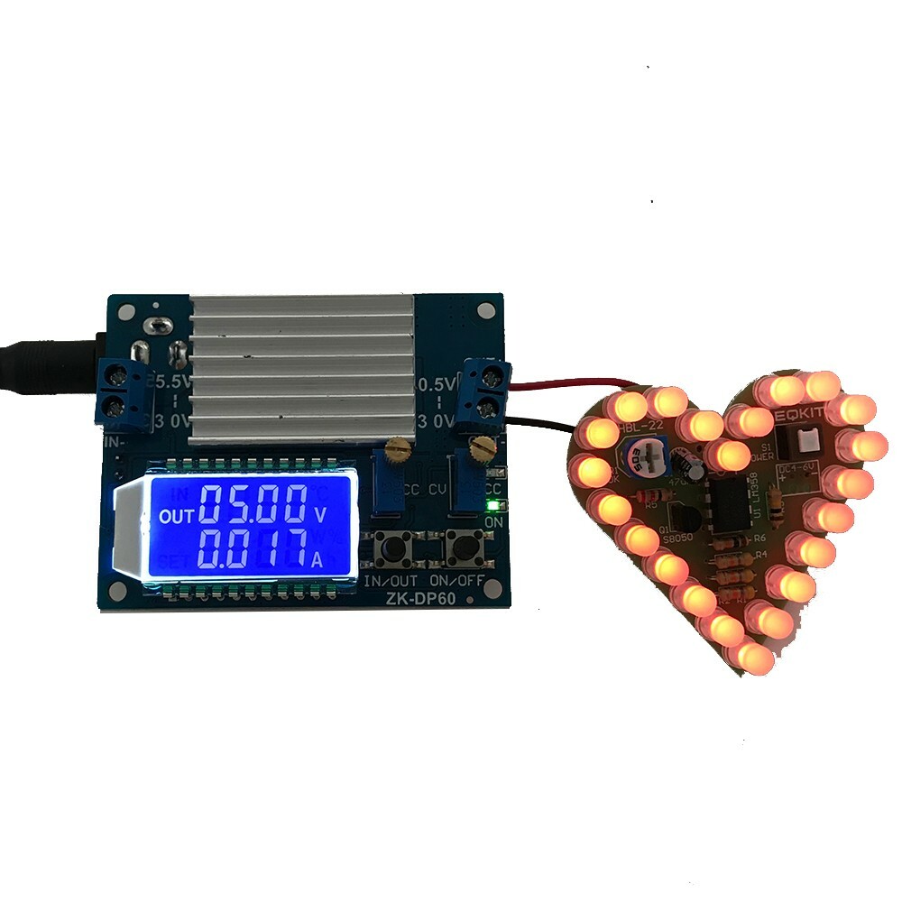 2pc 60W Adjustable Buck Boost Step Up Step Down Power Supply Module with Fan LCD