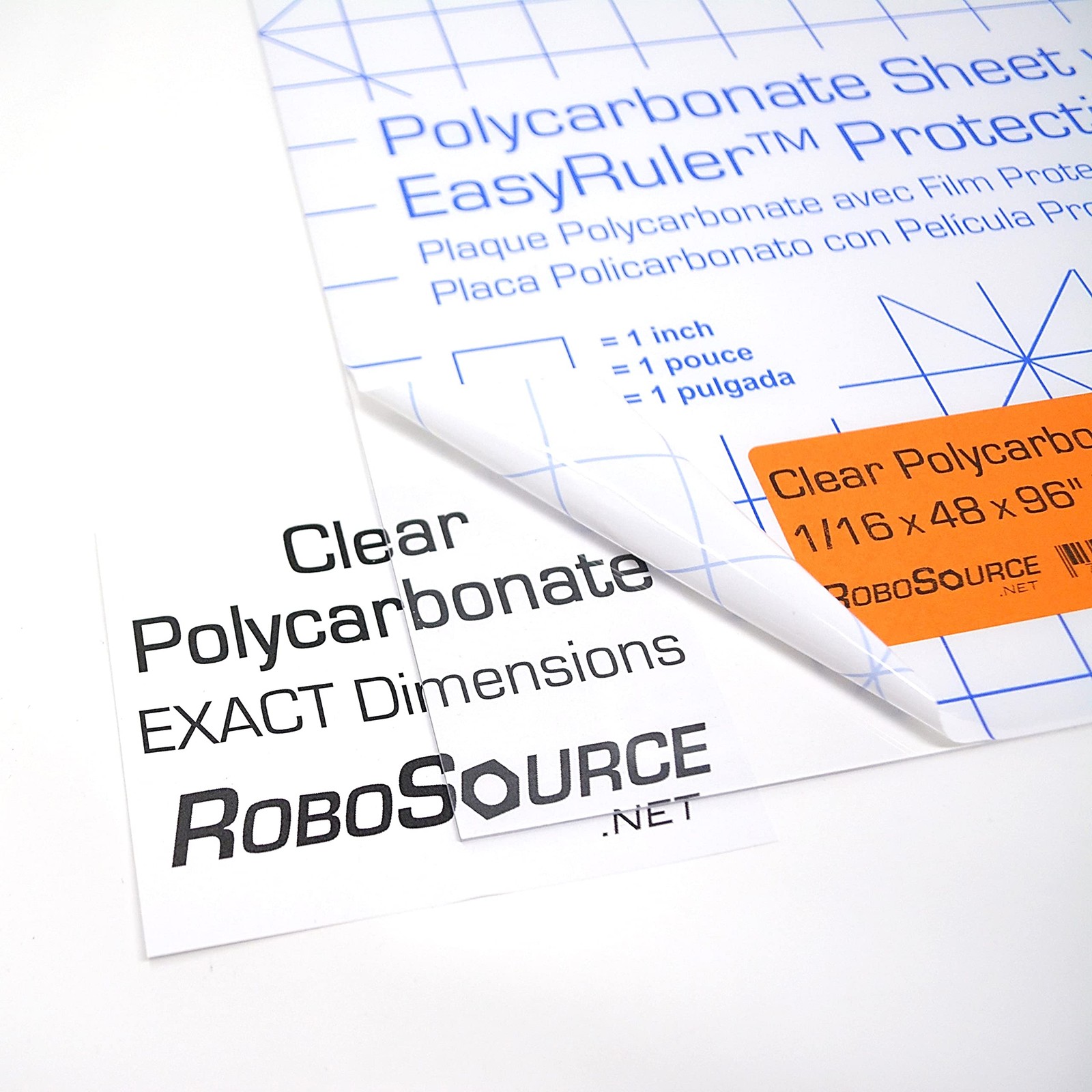 Polycarbonate Plastic Sheet 24 X 48 X 0.0625 1/16 Exact With Easyruler Fil