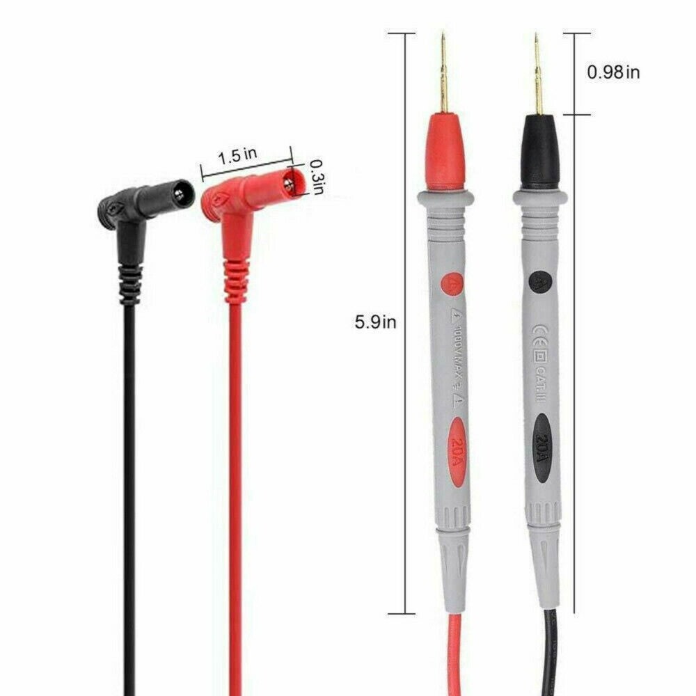 1 Pair Test Lead Probe cable for Digital Multimeter Fluke CAT III 1000V 20A 0.8M