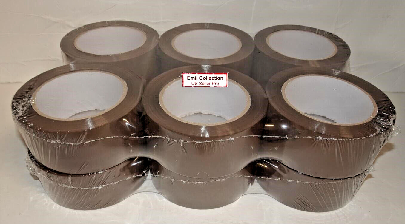 12 Rolls Professional Sealing Packing Industrial Tan Tape 2 Mil 2” x 110 Yard