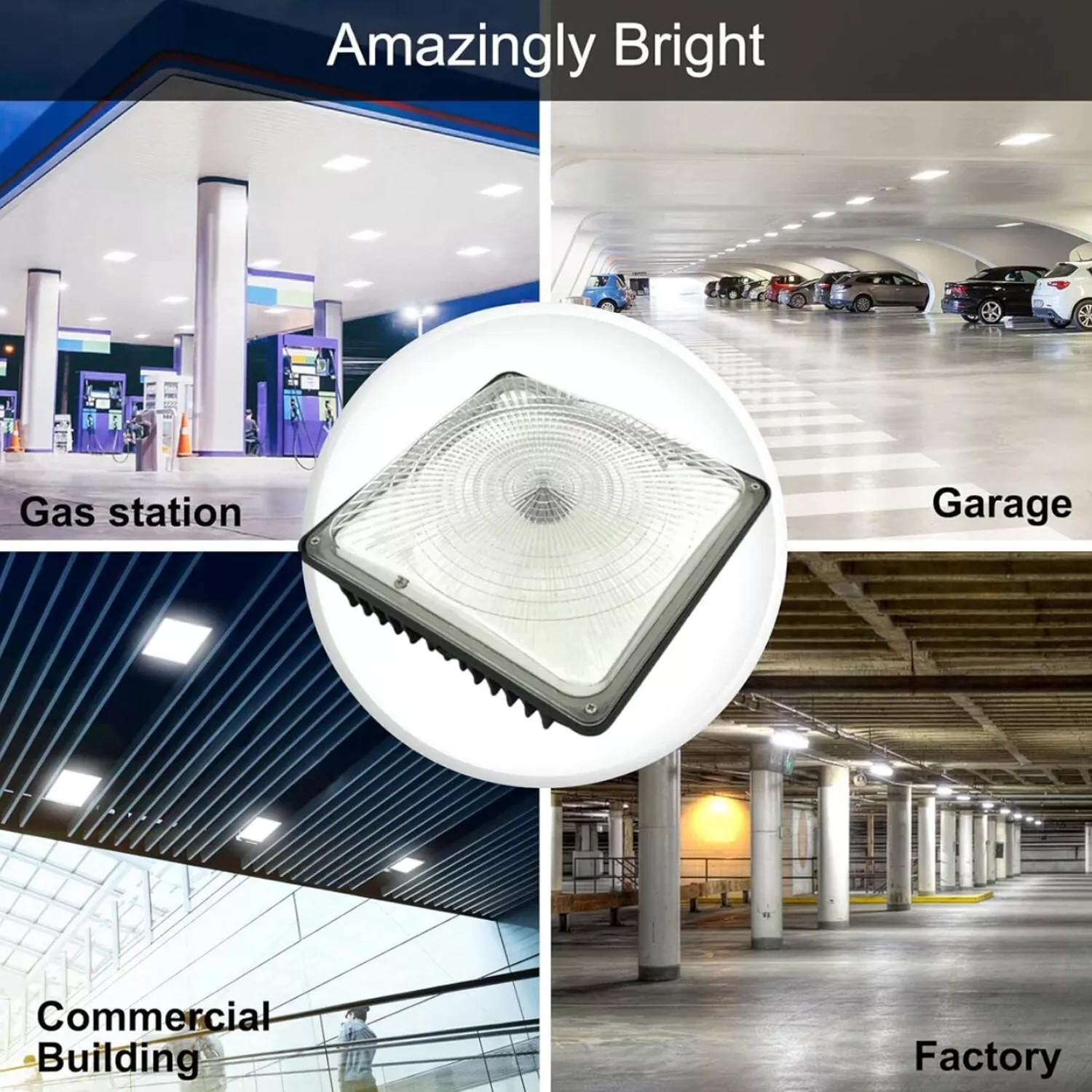 Outdoor Gas Station LED Canopy Garage Light 70W Parking Lot Street Light 4PACK