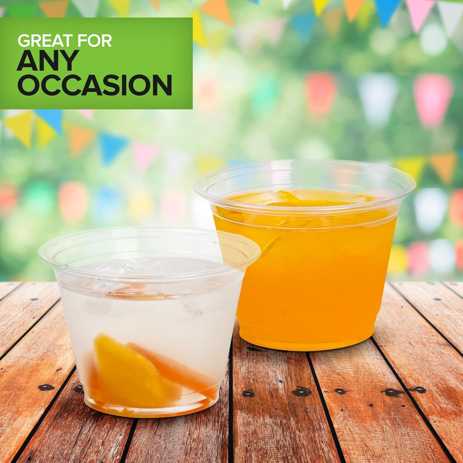 Stock Your Home 9 Oz Commercially Compostable Cold Cups (50 Pack), Eco Party Cup