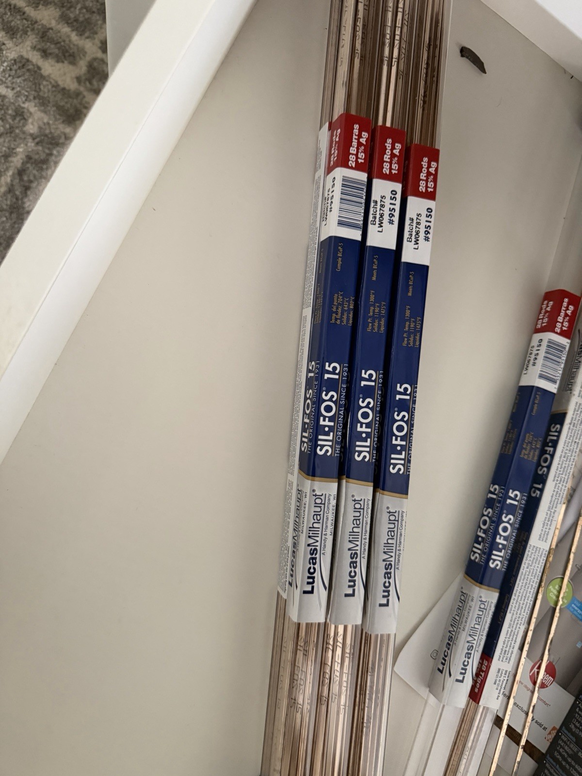 Lucas-Milhaupt SIL-FOS 15 15% Silver Brazing Rods 28 Rods